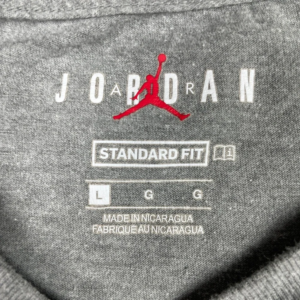 Jordan T-Shirt Mens Large Gray Jumpman Air Short Sleeve Standard Fit